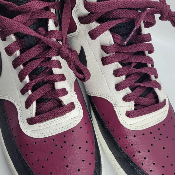 Nike Court Vision Men's Burgundy Black High-Top Sneakers US 10.5 DN 3577-600 - Picture 9 of 13